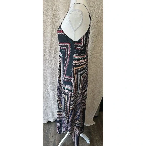 Charlie Jade Maxi Dress Womens L Black Floral With Multicolors Spaghetti Strap‎ - Picture 6 of 15